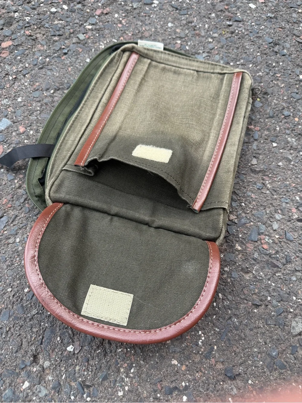 Gregg Canvas Book Bag with Brown Trim - bookmark